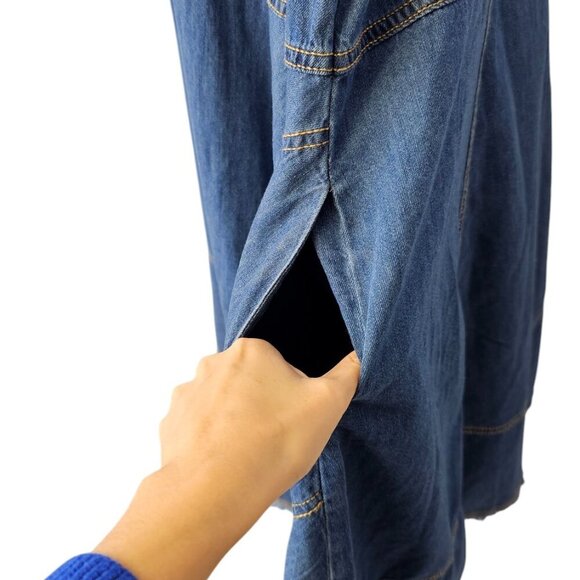 Anthropologie Pilcro Sleeveless Halter Swing Midi Dress Denim Size 1X NWT Jean - Picture 7 of 11